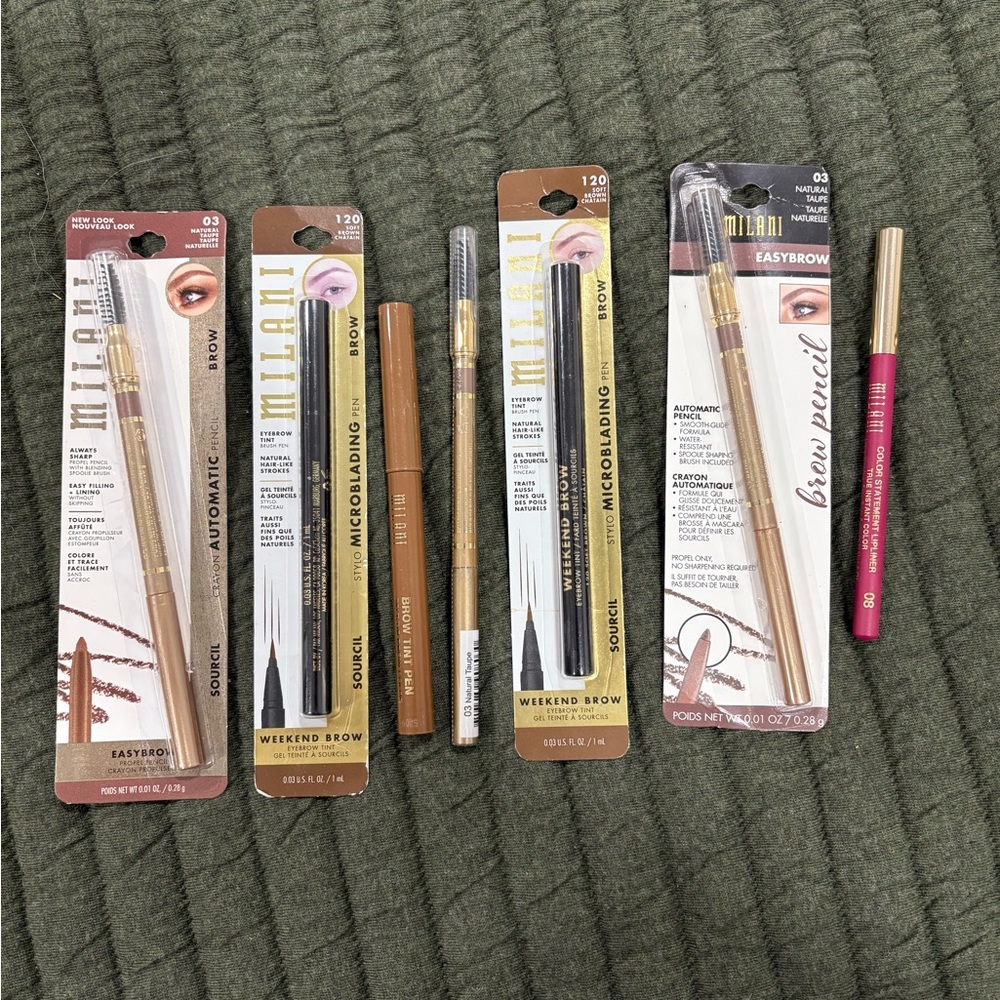 New Milani Brow & Color Statement Lip Liner Bundle Easybrow Weekend Microblading